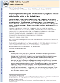 Cover page: Improving the efficiency and effectiveness of pragmatic clinical trials in older adults in the United States