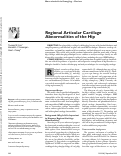 Cover page: Regional Articular Cartilage Abnormalities of the Hip.