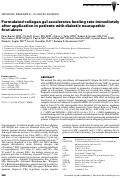 Cover page: Formulated collagen gel accelerates healing rate immediately after application in patients with diabetic neuropathic foot ulcers