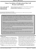 Cover page: Linear Correlation of Endotracheal Tube Cuff Pressure and Volume