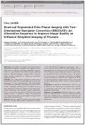 Cover page: Read-out Segmented Echo Planar Imaging with Two-Dimensional Navigator Correction (RESOLVE): An Alternative Sequence to Improve Image Quality on Diffusion-Weighted Imaging of Prostate.