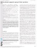 Cover page: Accelerated epigenetic aging in Down syndrome