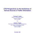 Cover page: CVO Perspectives on the Usefulness of Various Sources of Traffic Information