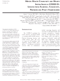 Cover page: Mental Health Community and Health System Issues in COVID-19: Lessons from Academic, Community, Provider and Policy Stakeholders.