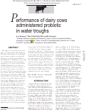Cover page: Performance of dairy cows administered probiotic in water troughs