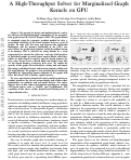 Cover page: A High-Throughput Solver for Marginalized Graph Kernels on GPU