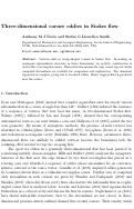 Cover page: Three-dimensional corner eddies in Stokes flow