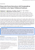 Cover page: Hypocretin/Orexin Interactions with Norepinephrine Contribute to the Opiate Withdrawal Syndrome.