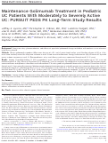 Cover page: Maintenance golimumab treatment in pediatric UC patients with moderately-to-severely active UC: PURSUIT PEDS PK long-term study results