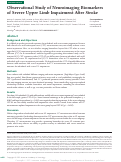 Cover page: Observational Study of Neuroimaging Biomarkers of Severe Upper Limb Impairment After Stroke