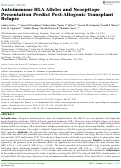 Cover page: Autoimmune HLA Alleles and Neoepitope Presentation Predict Post-Allogenic Transplant Relapse