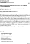 Cover page: Dialysis symptom index burden and symptom clusters in a prospective cohort of dialysis patients