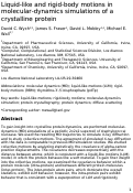 Cover page: Liquid-like and rigid-body motions in molecular-dynamics simulations of a crystalline protein