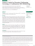 Cover page: Seizure Control in Neonates Undergoing Screening vs Confirmatory EEG Monitoring