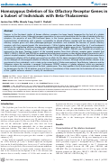 Cover page: Homozygous Deletion of Six Olfactory Receptor Genes in a Subset of Individuals with Beta-Thalassemia