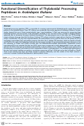 Cover page: Functional Diversification of Thylakoidal Processing Peptidases in Arabidopsis thaliana