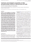 Cover page: Cytotoxic and mutagenic properties of alkyl phosphotriester lesions in Escherichia coli cells