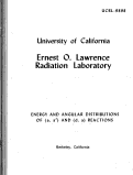 Cover page: ENERGY AND ANGULAR DISTRIBUTIONS OP (a,a') AND (d,a) REACTIONS