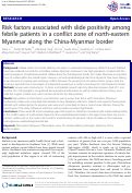 Cover page: Risk factors associated with slide positivity among febrile patients in a conflict zone of north-eastern Myanmar along the China-Myanmar border