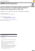 Cover page: Correction: Estimation of the hydraulic parameters of leaky aquifers based on pumping tests and coupled simulation/optimization: verification using a layered aquifer in Tianjin, China