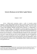 Cover page: Selective Disclosures in the Public Capital Markets
