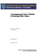 Cover page: Conversations Into Texts: A Method for Studying Public Culture