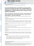 Cover page: Perceived mHealth barriers and benefits for home-based HIV testing and counseling and other care: Qualitative findings from health officials, community health workers, and persons living with HIV in South Africa