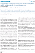 Cover page: Comparative Population Genetics of the Immunity Gene, Relish: Is Adaptive Evolution Idiosyncratic?