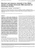 Cover page: Structure and sequence elements of the CR4/5 domain of medaka telomerase RNA important for telomerase function