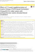 Cover page: Effects of 12-week supplementation of marine Omega-3 PUFA-based formulation Omega3Q10 in older adults with prehypertension and/or elevated blood cholesterol