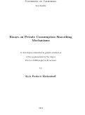 Cover page: Essays on Private Consumption Smoothing Mechanisms