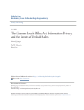 Cover page of The Gramm-Leach-Bliley Act, Information Privacy, and the Limits of Default Rules
