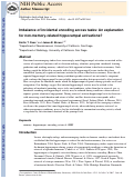 Cover page: Imbalance of incidental encoding across tasks: An explanation for non-memory-related hippocampal activations?