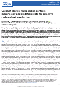 Cover page: Catalyst electro-redeposition controls morphology and oxidation state for selective carbon dioxide reduction