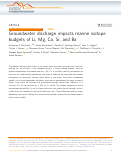 Cover page: Groundwater discharge impacts marine isotope budgets of Li, Mg, Ca, Sr, and Ba