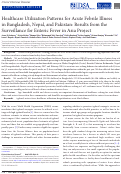 Cover page: Healthcare Utilization Patterns for Acute Febrile Illness in Bangladesh, Nepal, and Pakistan: Results from the Surveillance for Enteric Fever in Asia Project