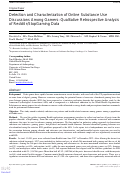 Cover page: Detection and Characterization of Online Substance Use Discussions Among Gamers: Qualitative Retrospective Analysis of Reddit r/StopGaming Data.