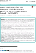 Cover page: Calibration of dentists for Caries Management by Risk Assessment Research in a Practice Based Research Network - CAMBRA PBRN