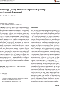 Cover page: Radiology Quality Measure Compliance Reporting: an Automated Approach