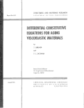 Cover page: Differential Constitutive Equations for Aging Viscoelastic Materials