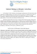 Cover page of Scholarly Findings on Affirmative Action Bans