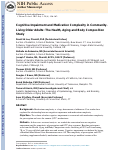 Cover page: Cognitive Impairment and Medication Complexity in Community-Living Older Adults: The Health, Aging and Body Composition Study