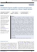 Cover page: Precipitation legacies amplify ecosystem nitrogen losses from nitric oxide emissions in a Pinyon–Juniper dryland