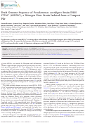 Cover page: Draft Genome Sequence of Pseudomonas azotifigens Strain DSM 17556T (6H33bT), a Nitrogen Fixer Strain Isolated from a Compost Pile