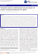 Cover page: Template-based combinatorial enumeration of virtual compound libraries for lipids