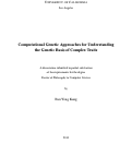 Cover page: Computational Genetic Approaches for Understanding the Genetic Basis of Complex Traits