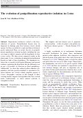 Cover page: The evolution of postpollination reproductive isolation in Costus