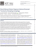 Cover page: Diesel Exhaust Extract Exposure Induces Neuronal Toxicity by Disrupting Autophagy