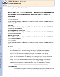 Cover page: A SYSTEMATIC ASSESSMENT OF LINKING GENE EXPRESSION WITH GENETIC VARIANTS FOR PRIORITIZING CANDIDATE TARGETS
