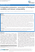 Cover page: Comparative proteomics: assessment of biological variability and dataset comparability